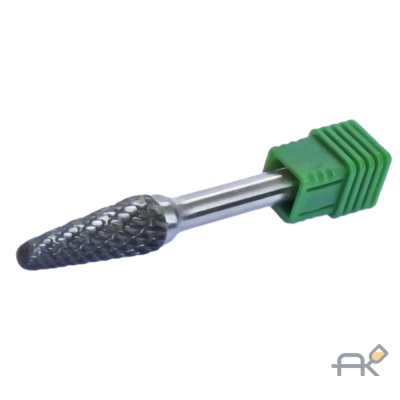 Шарошка коническая скругленная удлиненная по металлу(216 6мм.216 хвостовика 6мм).в пластиковом футляре (RF-617L0616)